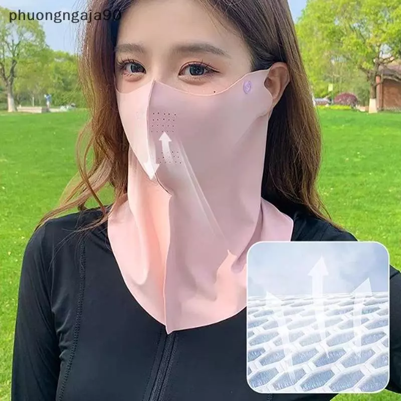 Phụ Nữ Mùa Hè UV Bảo Vệ Cổ Khăn Băng Lụa Mặt Nạ Bìa Ngoài Trời Bọc Bìa Thể Thao Đi Xe Đạp Mặt Trời Bằng Chứng Chống Bụi