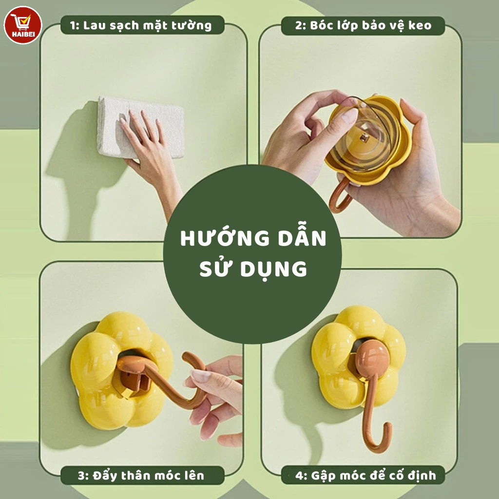 Móc treo hoa bằng giác hút, móc hút chân không chắc chắn, không cần khoan, thích hợp sử dụng trong nhà.