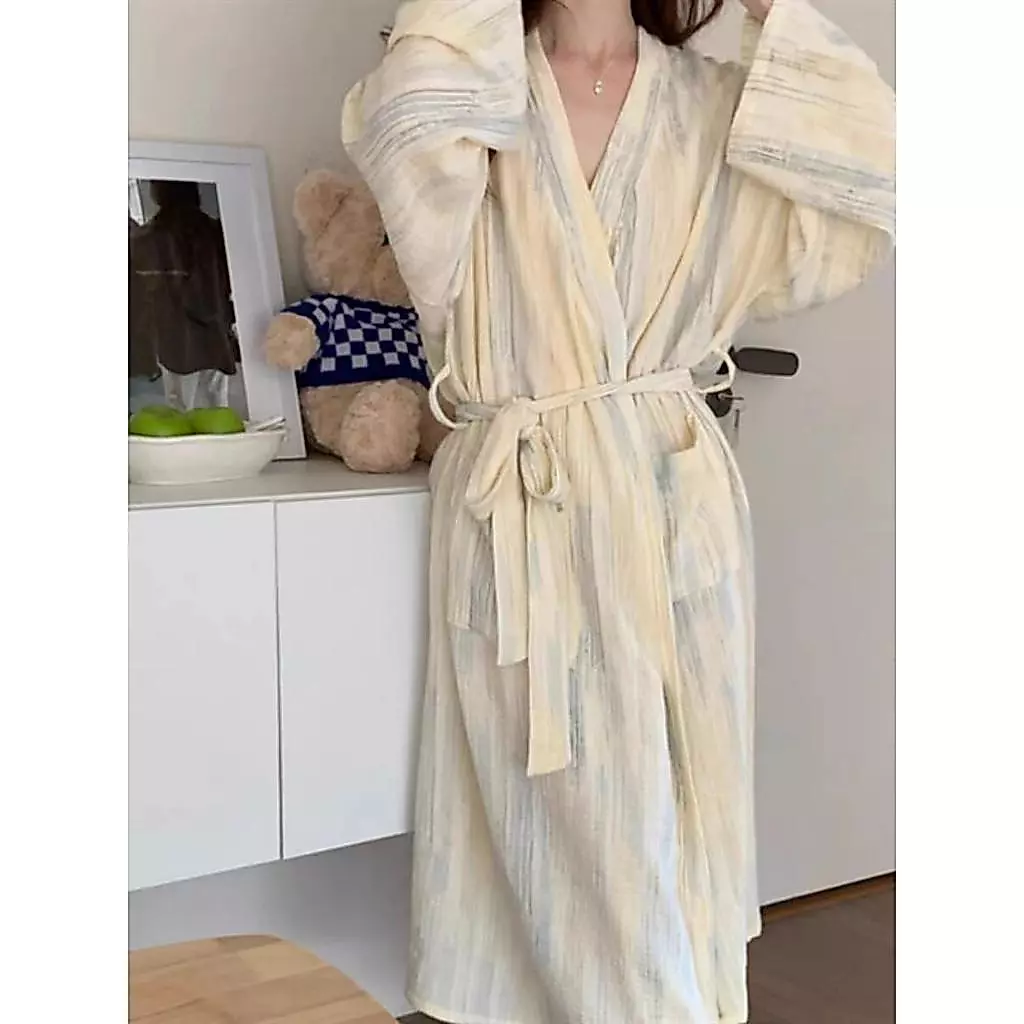 Cotton Ý Cao Cấp - Áo Choàng Ngủ Dài Nữ Dây Rút 2026: Mẫu Mới Thu Đông Sang Trọng, Đồ Mặc Nhà Thời Thượng