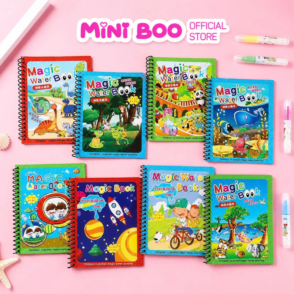 Tập Tô Màu Thần Kỳ Magic Water Book – Tranh Tô Nước Ma Thuật Cho Bé, Tặng Kèm 1 Bút Tô  Bambini