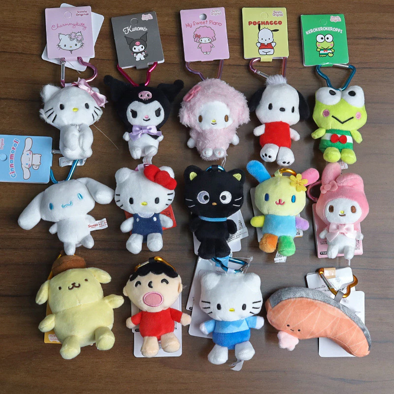 Sanrio Love Knot Series Plushie Toy Hello Kitty Kuromi Piano Sang Trọng Móc Khóa Túi Mặt Dây Chuyền Trẻ Em Quà Tặng
