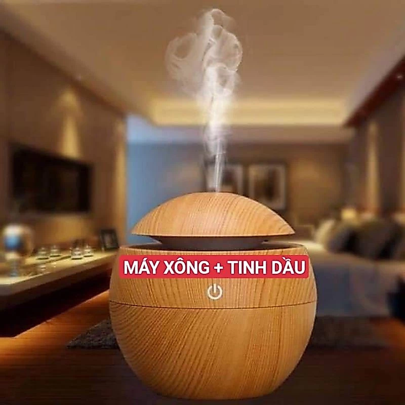 [FREESHIP❤️] MÁY XÔNG TINH DẦU VÂN GỖ TẶNG TINH DẦU