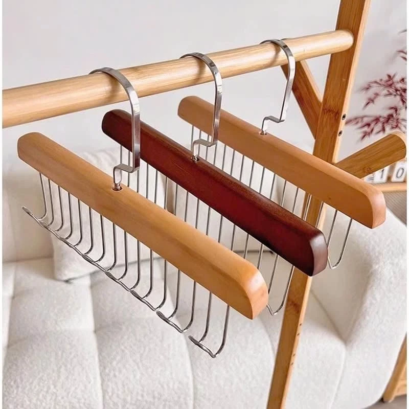 ( loại 1 ) Móc treo đồ đa năng, móc gỗ 8 móc treo đồ lót, khăn, thắt lưng, cà vạt, áo 2 dây xoay 360 độ YN01