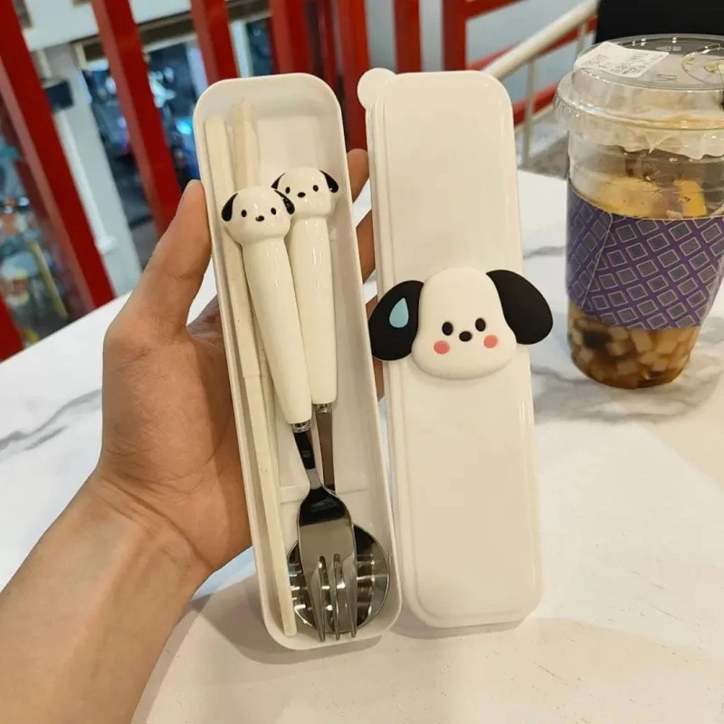 Bộ Dụng Cụ Ăn Uống 3 Món: Thìa-Đũa-Dĩa Kem Hộp Tiện Lợi Chất Liệu Inox 304 Cao Cấp Gia Dụng Số 1 Việt Nam