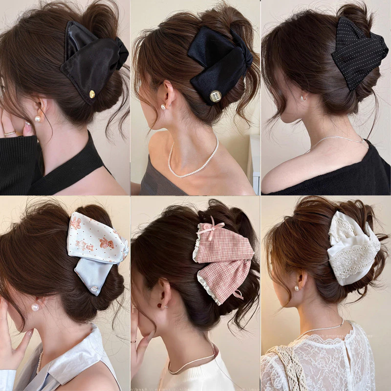 Kẹp Tóc Hình Tam Giác Cho Người Phụ Nữ Mới Hepburn Phong Cách Lớn Cá Mập Tóc Thời Trang Phụ Kiện Tóc