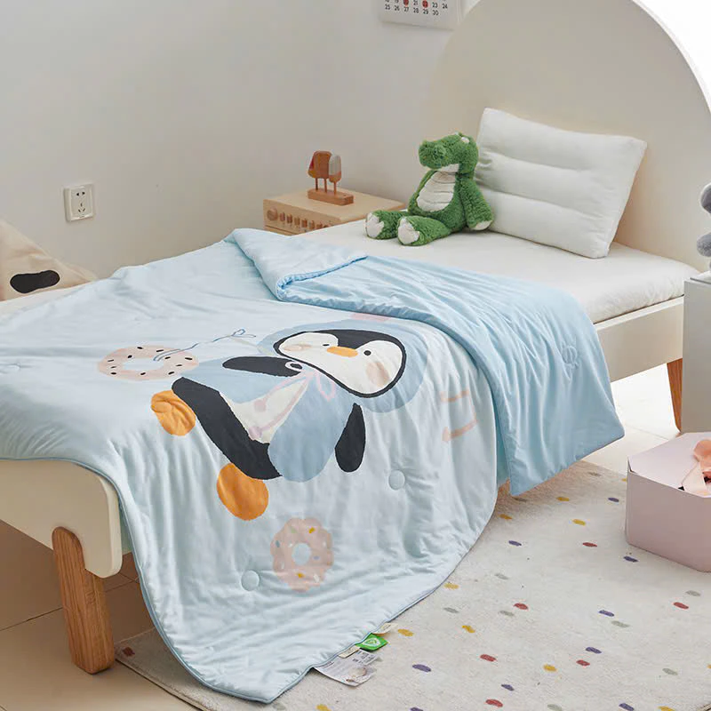 Chăn Băng lạnh cho bé 120x150cm họa tiết hoạt hình dễ thương, chăn hè lụa băng mát lạnh