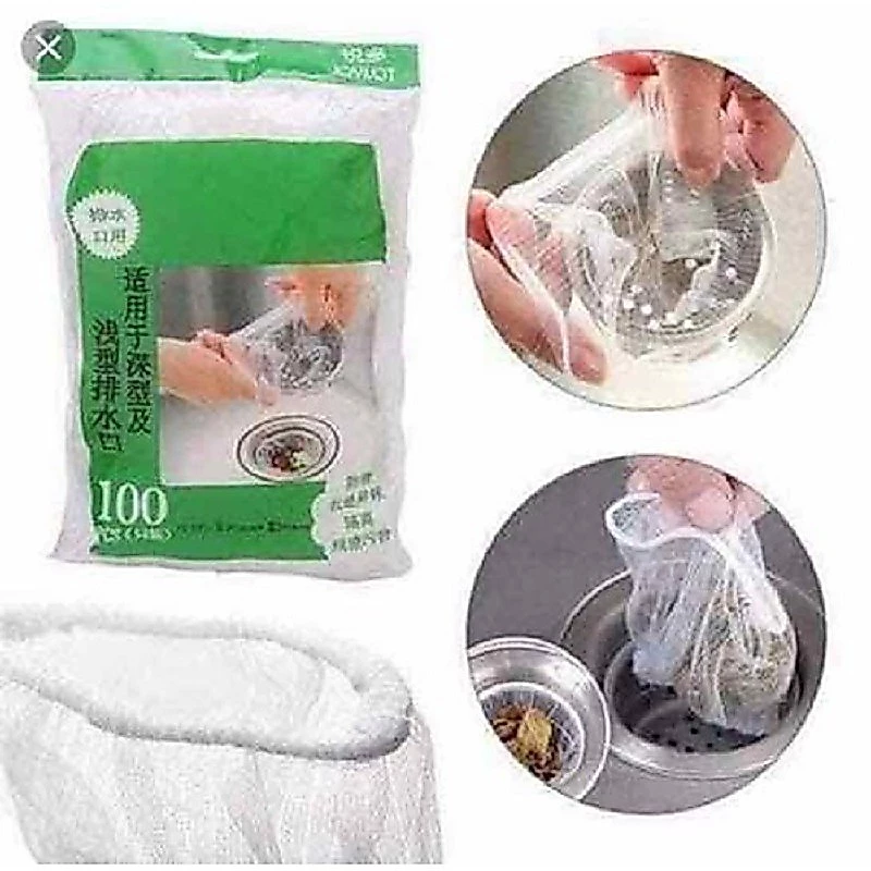 [HCM Giá Rẻ] Set 100 Túi Lọc Rác Bồn Rửa Chén Đa Năng Tiện Lợi Vệ Sinh Lavabo Bồn Rửa Chén