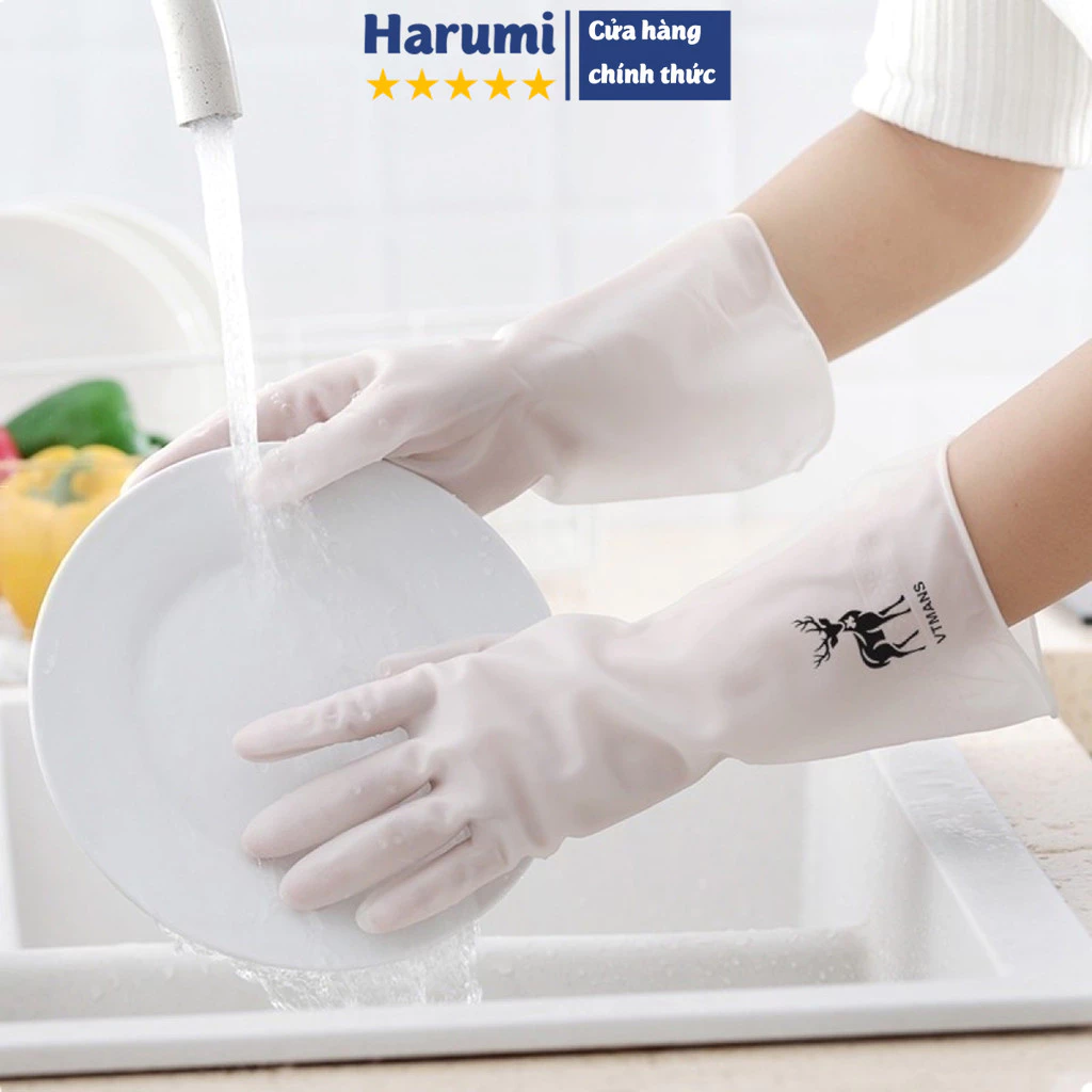 Găng Tay Cao Su Rửa Bát Rửa Chén Bảo Vệ Da Tay, Găng Tay Hình Hươu, Găng Tay Rửa Bát Silicon