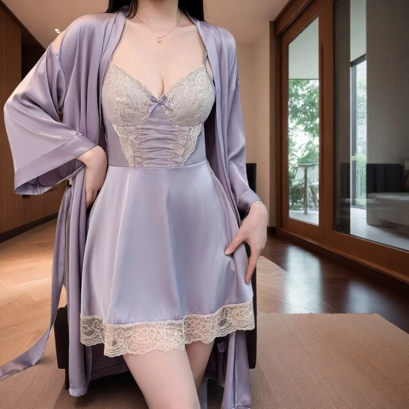Bộ đồ ngủ ren eo mỏng, phong cách Pháp lãng mạn