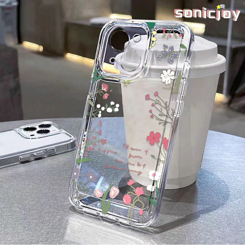 Ốp Điện Thoại Hoa Nhiều Màu Sắc Thích Hợp Cho IPhone 11 12 13 14 15 16 Pro Max X XR XS Max 7Plus 8Plus Ốp Silicon Trong Suốt Thời Trang-SY