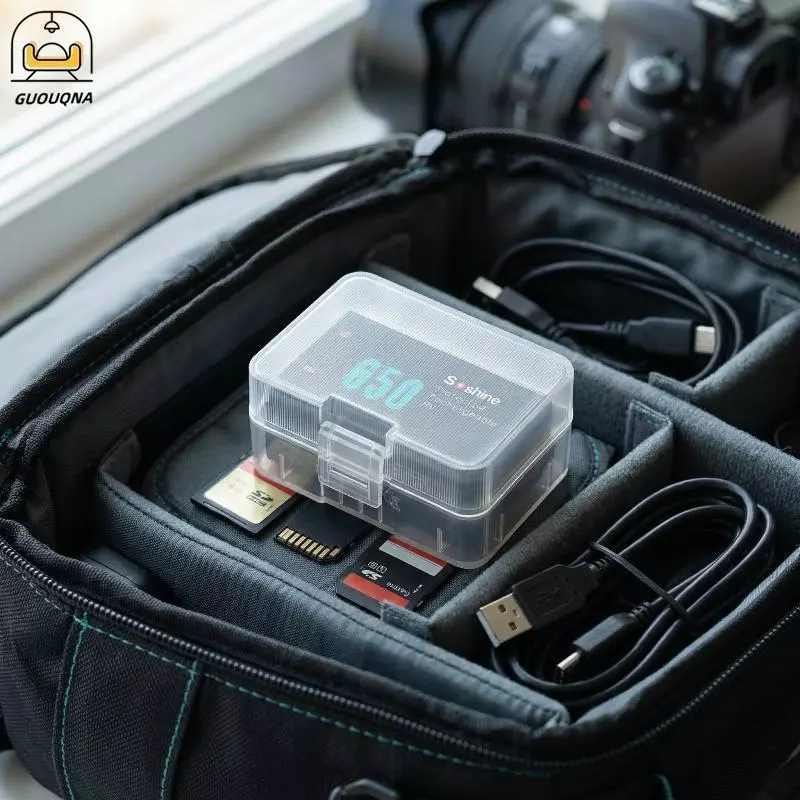 GUOUQNA 9V Pin Nhựa Hộp Bảo Quản Cứng Trong Suốt Cell Giá Đỡ Pa Của 5 Dụng Cụ Sắp Xếp Pin Di Động Để Sử Dụng Phòng Thí Nghiệm