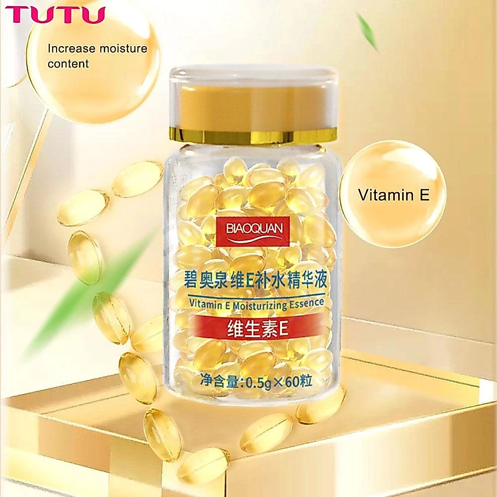 60 Cái / chai Vitamin E Tinh Chất Viên Nang Dưỡng Ẩm Và Melanin Hydrating Brightening Loại Bỏ Nếp Nhăn Vùng Da Thâm Sạm
