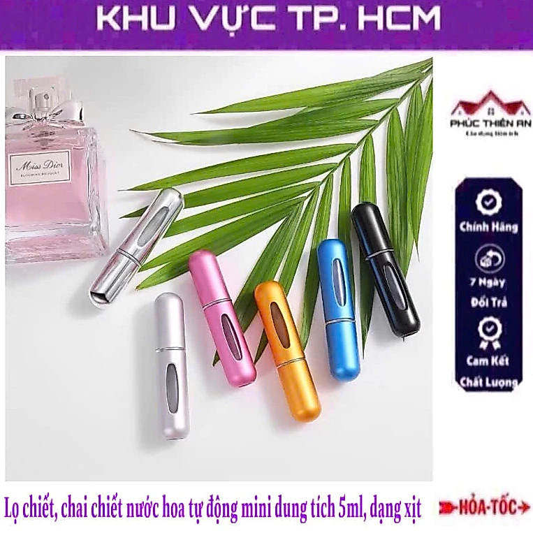 Combo 3 Lọ chiết, chai chiết nước hoa mini tự động, dạng xịt, dung tích 5ml, dạng xịt - tiện dụng, đa năng