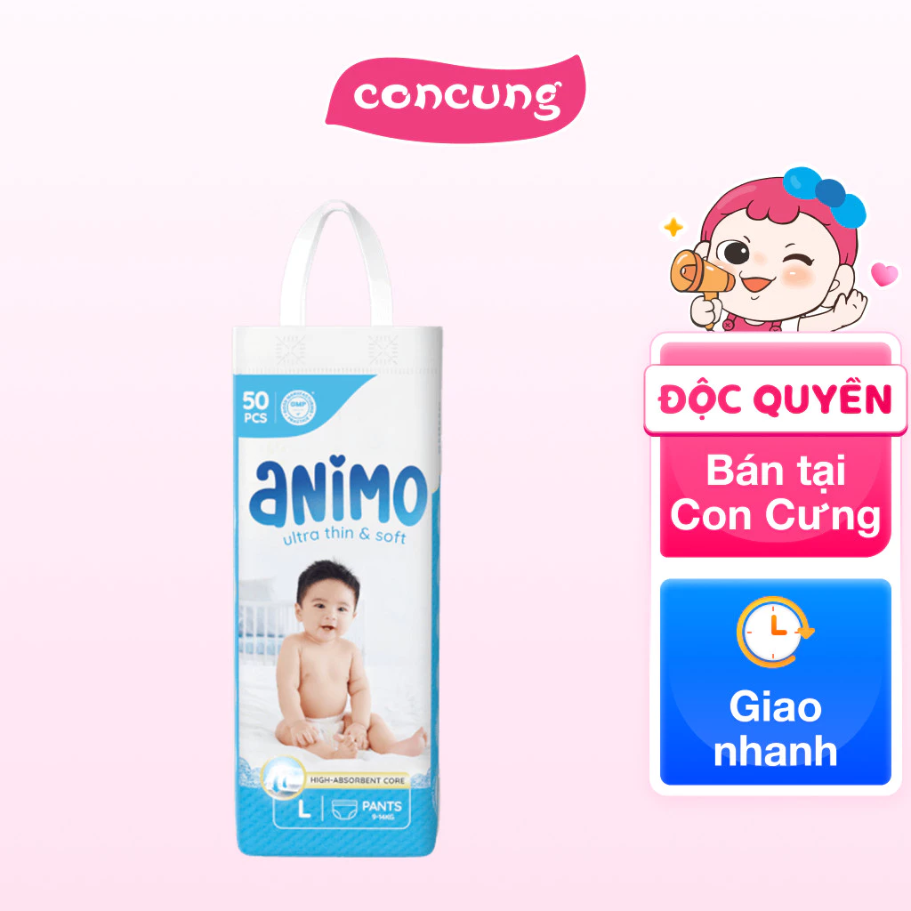 Tã Quần Animo Siêu Mềm Thoáng (L, 50 miếng) - Con Cưng