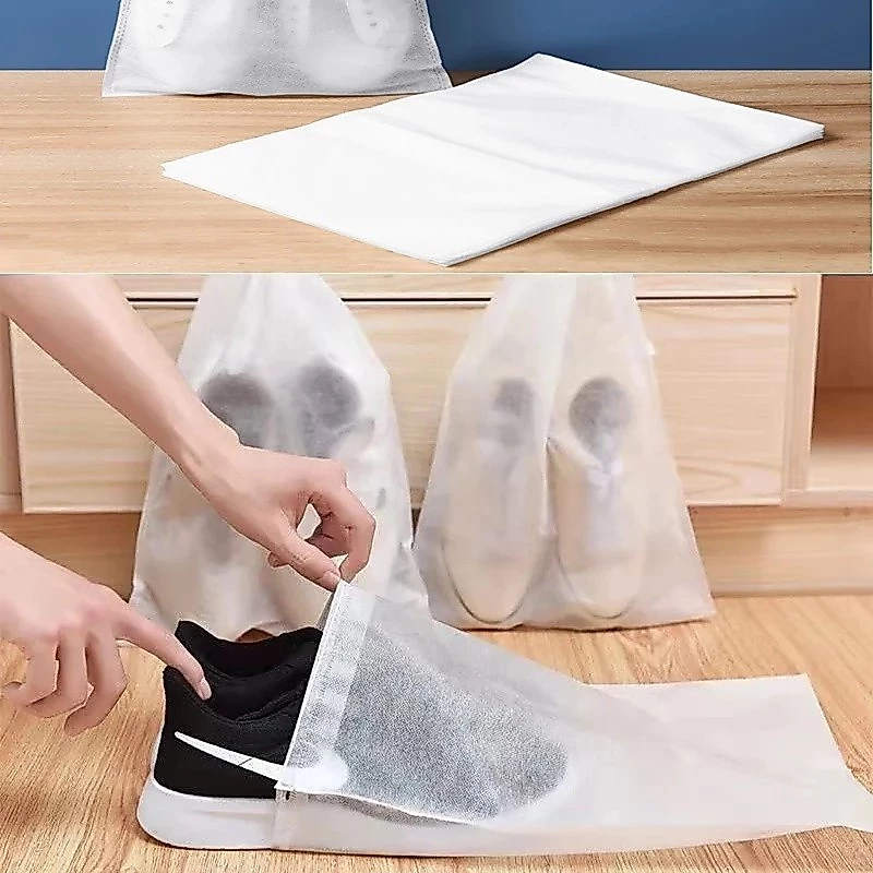 [Giá Xưởng] Set 10 Túi Đựng Giày Đa Năng Vải Không Dệt, Miệng Dây Rút Tiện Lợi