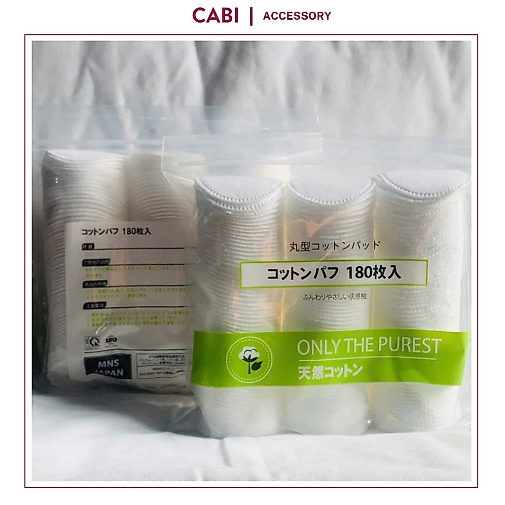CB08 - Bông Tẩy Trang Miniso 180M (Vuông hoặc Tròn) Only The Purest Cotton Pads Mềm Mịn