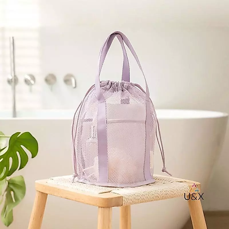U & X Lưới Nylon Túi Đựng Mỹ Phẩm Chống Nước Dây Rút Túi Bảo Quản Đồ Bơi Trang Điểm Vệ Sinh Du Lịch Sắp Xếp MỚI
