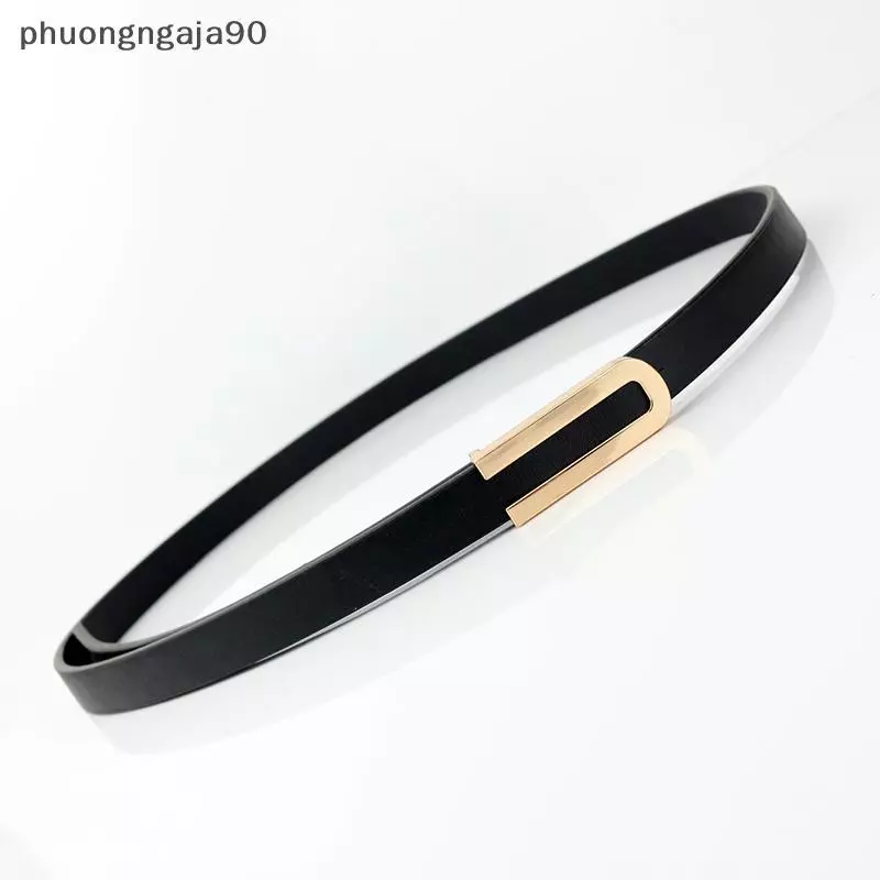 Phụ Nữ Thắt Lưng Thắt Lưng Tối Giản Pin Khóa PU Da Vành Đai Mỏng Nữ Dây Thắt Lưng Cho Quần Jean Dresses Quần