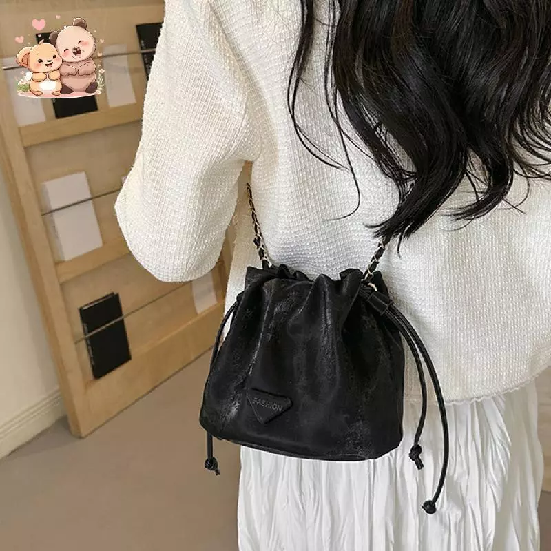 Màu trơn Tối giản Dây chuyền thời trang Túi xách nhỏ dành cho nữ Túi đeo chéo thời trang Da PU