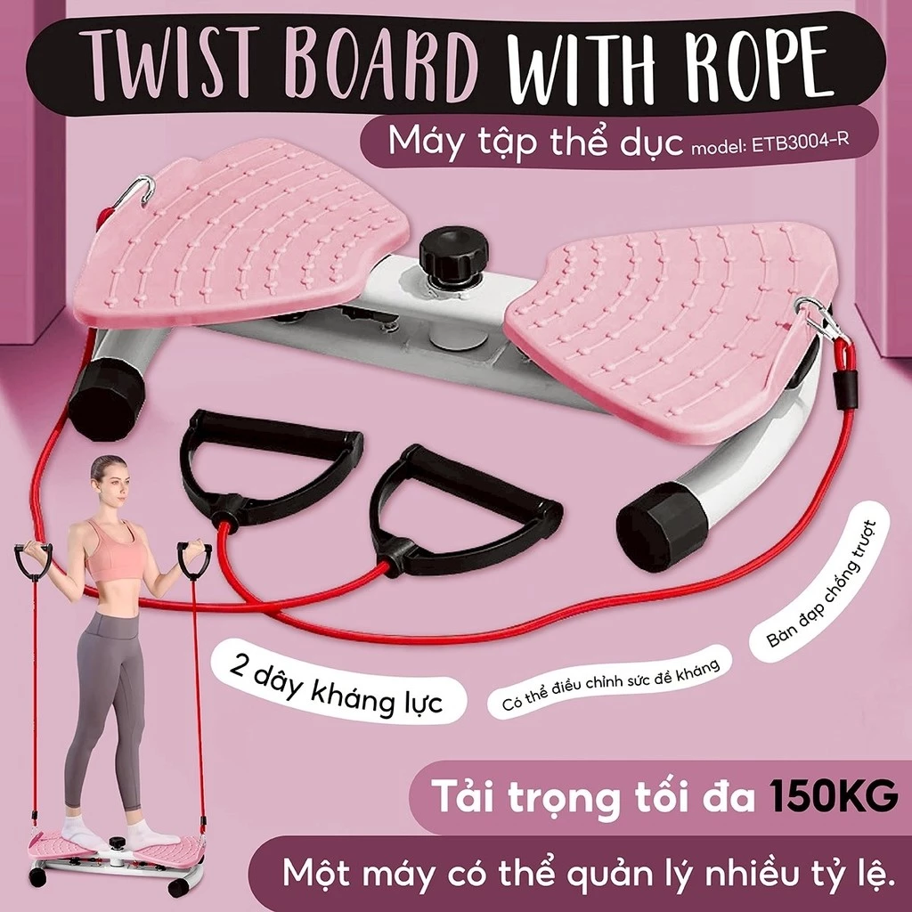 [MALL]-(ETB3004-R) Đĩa xoay eo massage bàn xoay tập thể thao, thiết bị tập thể dục tại nhà