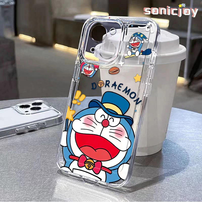 Ốp Điện Thoại Mèo Doremon Ma Thuật Thích Hợp Cho IPhone 11 12 13 14 15 16 Pro Max X XR XS Max 7Plus 8Plus Ốp Silicon Trong Suốt Thời Trang-SY
