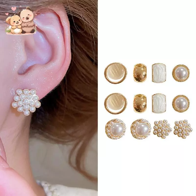 Bộ 12 bông tai - Thiết kế hình tròn