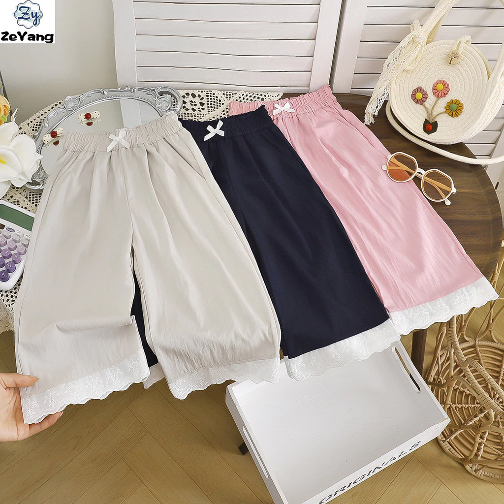[ZY] 90-170 Hàng có sẵn Quần Yamamoto thông thường cho trẻ em Quần ren ống rộng Quần ren cho bé phù hợp thời trang cho trẻ em