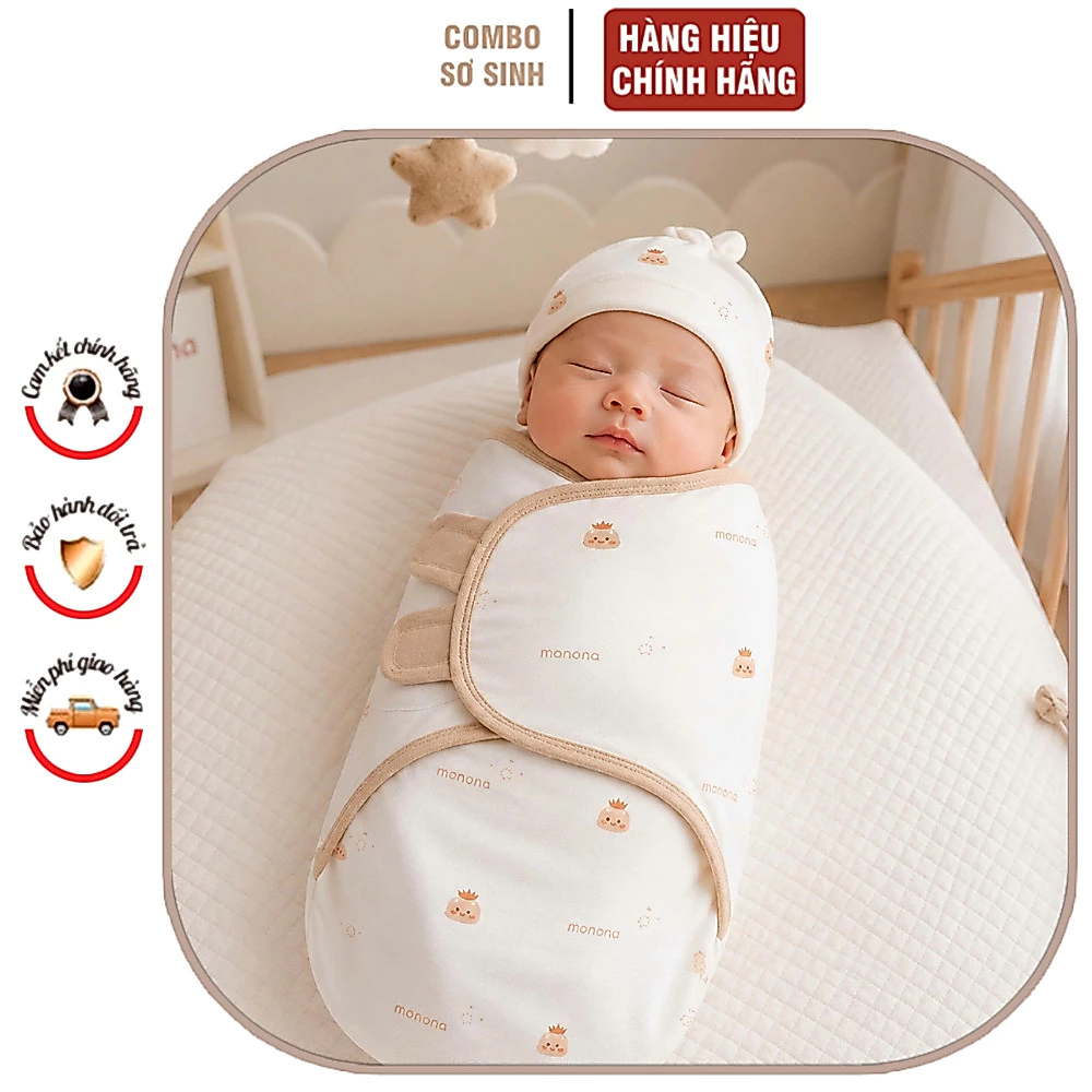 Ủ Kén Tai Gấu Tai Gấu Organic Và Quấn nhộng chũn  Đỡ Giật Mình Ngủ Sâu Giấc Mềm Mại Thoàng Mát