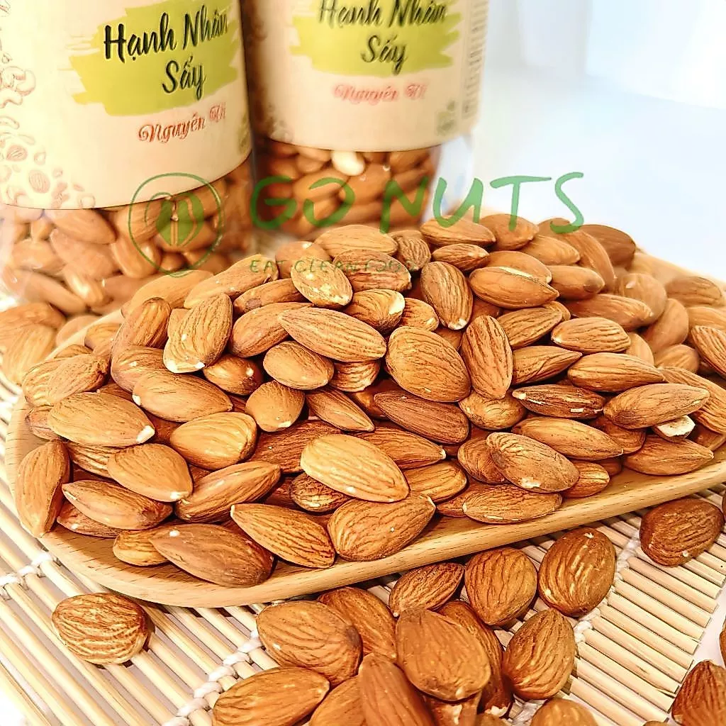 Hạt Hạnh Nhân sấy chín ăn liền đã tách vỏ GO NUTS hộp 500g, hỗ trợ ăn kiêng thuần chay
