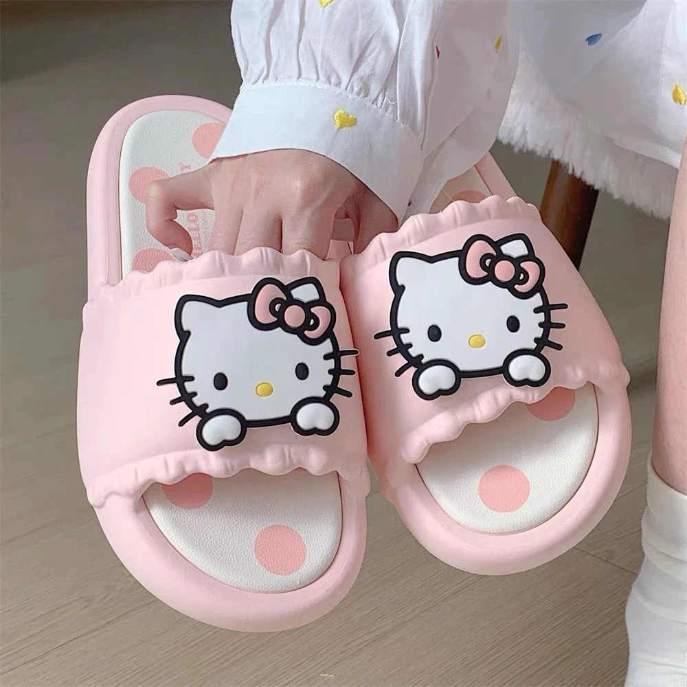 Dép Đi Trong Nhà Hello Kitty Cao Su Eva Êm Chân Chống Trượt, Dép Đi Nhà Tắm Văn Phòng Thoáng Khí