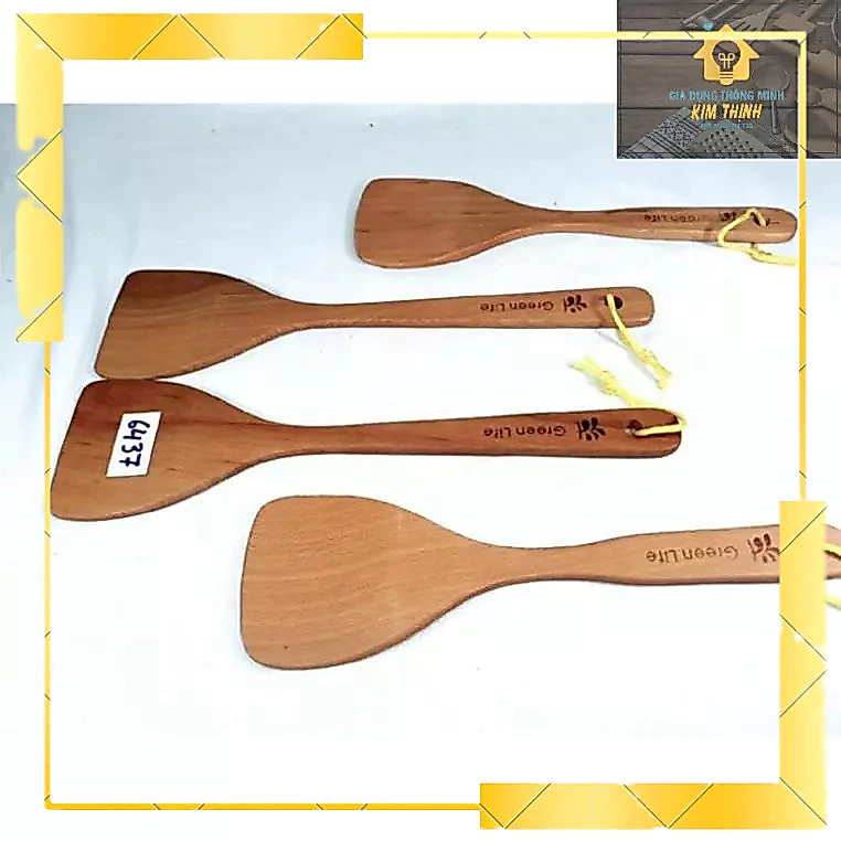 Sét 3 chiếc Muôi (môi)-Xẻng Gỗ chiên xào gỗ tự nhiên .