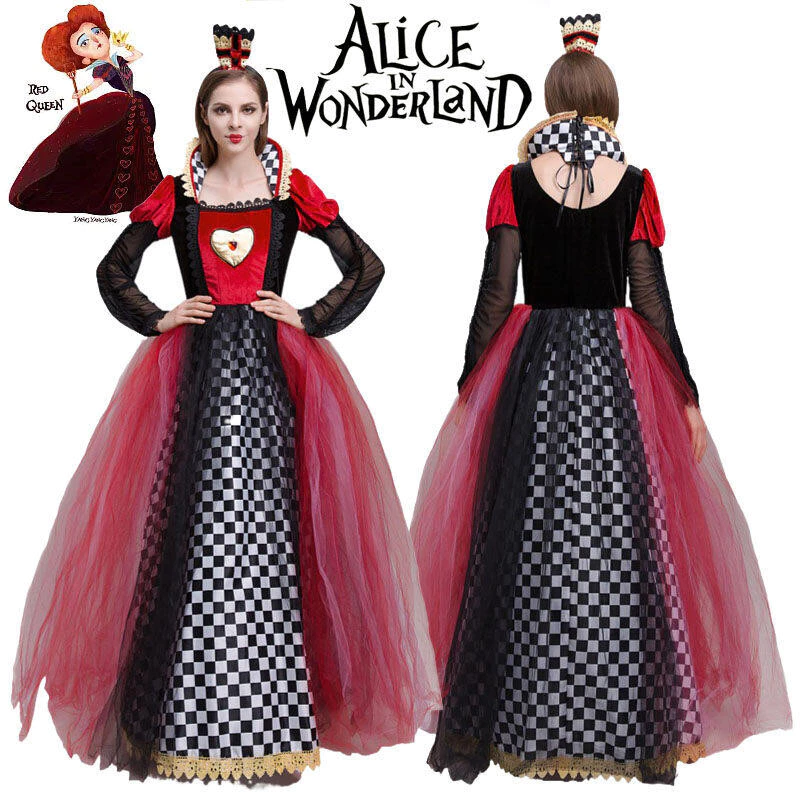 Alice Ở Xứ Sở Thần Tiên - Đầm Dự Tiệc cosplay Nữ Hoàng Trái Tim Màu Đỏ, Perfect Cho Halloween Và Lễ Hội