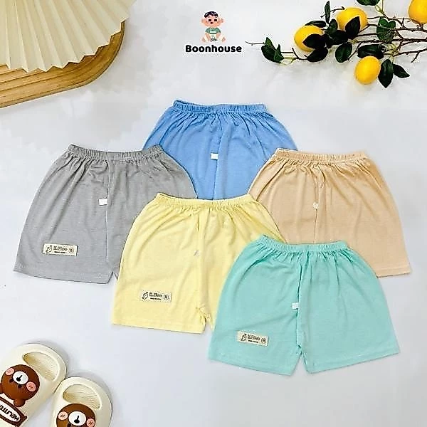 Combo 10 quần đùi thun lạnh, quần chục K.Woo mềm mại thoáng mát cho bé trai bé gái 3-13kg