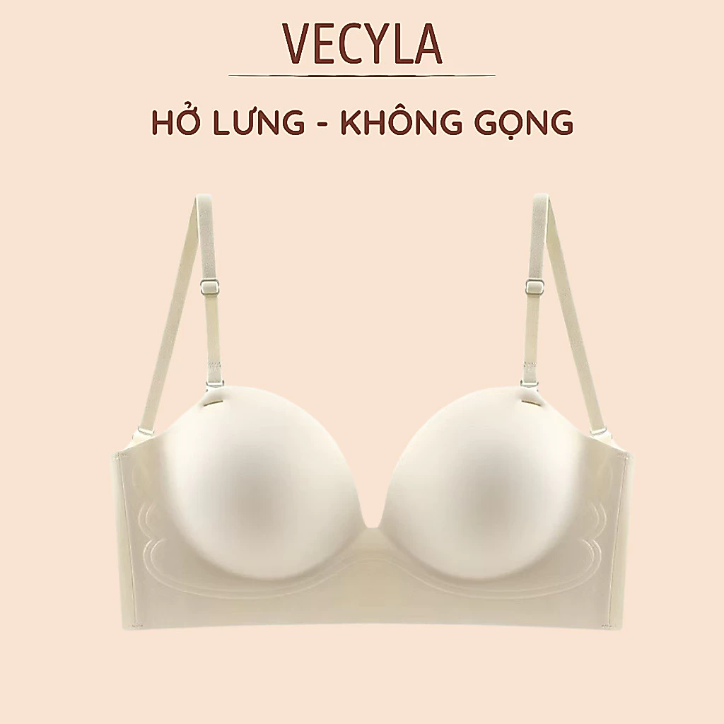 ( Loại 1) Áo lót VECYLA mặc hở lưng nâng ngực đệm 5cm tạo khe A 189, Áo ngực chữ U không gọng nâng đẩy vòng 1