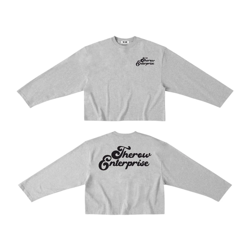 Áo Thun Tay Dài Long Sleeve Boxy THEROW 250gsm Form Rộng Cổ Tròn Unisex Nam Nữ Basic