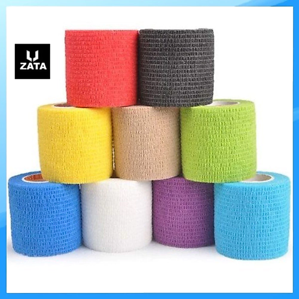 Hộp 48 cuộn băng keo thể thao đá bóng cuốn cổ chân cổ tay cao su non chống chấn thương hỗ trợ tập luyện Zata Vn - BKCS