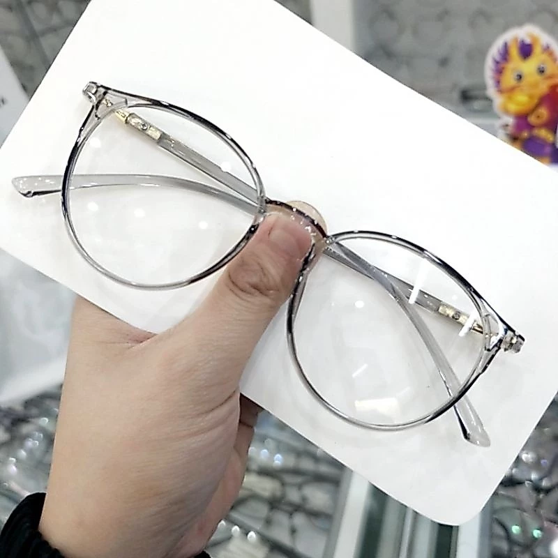 Gọng kính mã 513 màu ghi nhựa dẻo