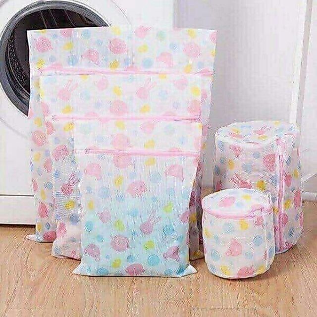 SET 5 TÚI GIẶT QUẦN ÁO, ĐỒ LÓT HOA VĂN ĐỦ KÍCH THƯỚC