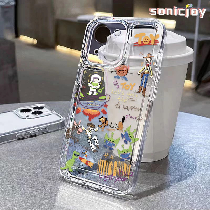 Ốp Điện Thoại Khủng Long cowboy Buzz Thích Hợp Cho IPhone 11 12 13 14 15 16 Pro Max X XR XS Max 7Plus 8Plus Ốp Silicon Trong Suốt Thời Trang-SY