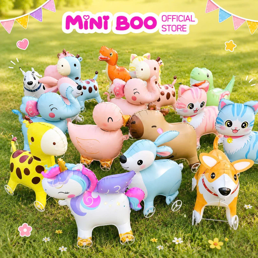 Bóng Thú Có Bánh Xe Cho Bé MINI BOO – Đồ Chơi Sinh Nhật Cho Bé Trai & Bé Gái MINI BOO