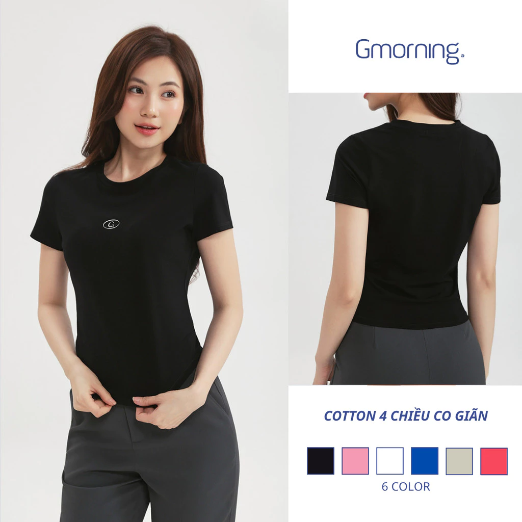 Áo Thun Nữ Cổ Tròn Form Slim Co Giãn Dễ Phối Gmorning YATD12002