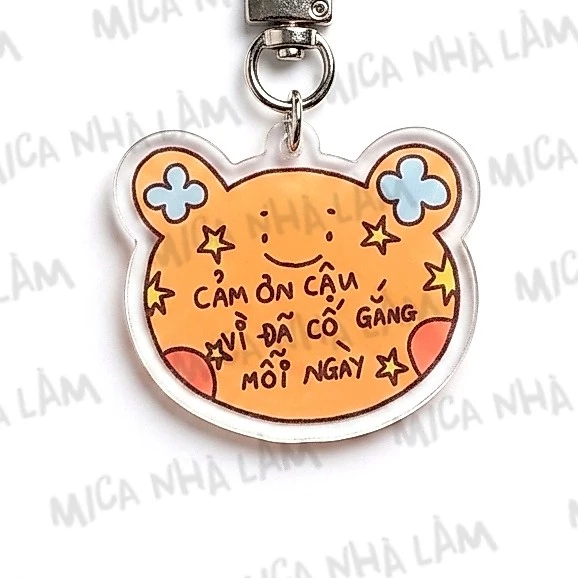 Móc khóa CẢM ƠN CẬU VÌ LUÔN CỐ GẮNG Mica Nhà Làm
