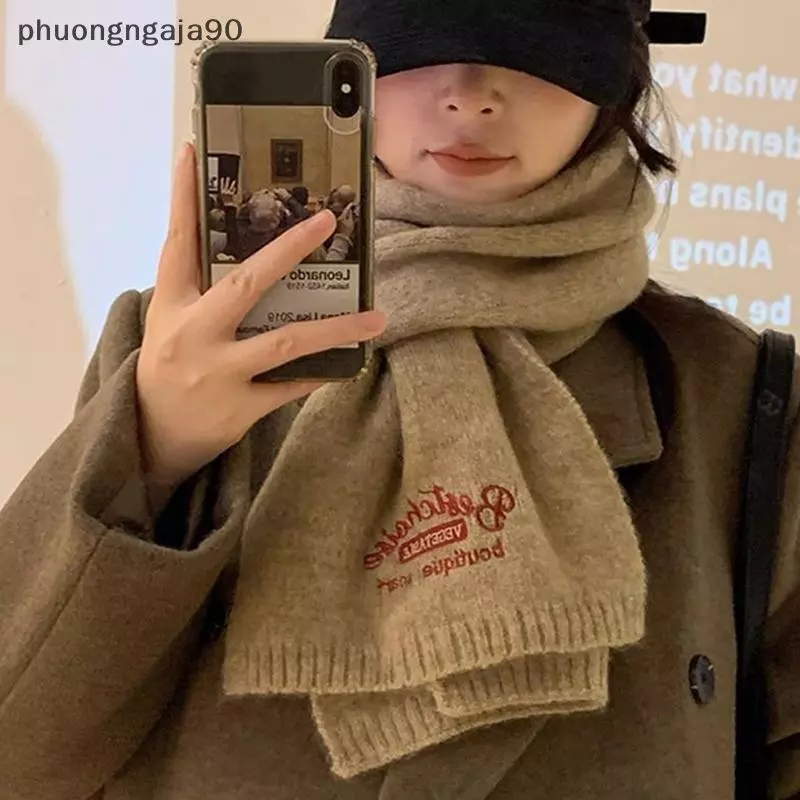Mùa Đông Ấm Khăn Cho Phụ Nữ Thời Trang Thư Dệt Kim Len Sợi Khăn Choàng Muffler Nữ Khăn Choàng Cổ Kết Thúc Tốt Đẹp