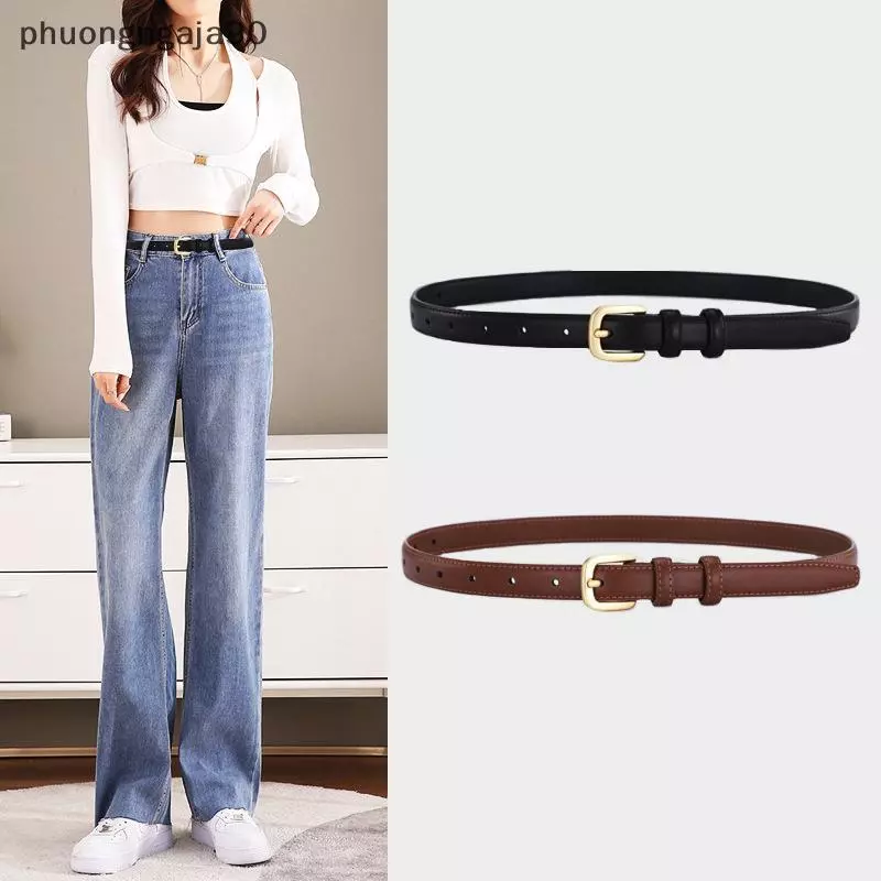 Pu vành đai da cho phụ nữ kim loại khóa mỏng dây đeo thắt lưng cho quần jean ăn mặc quần