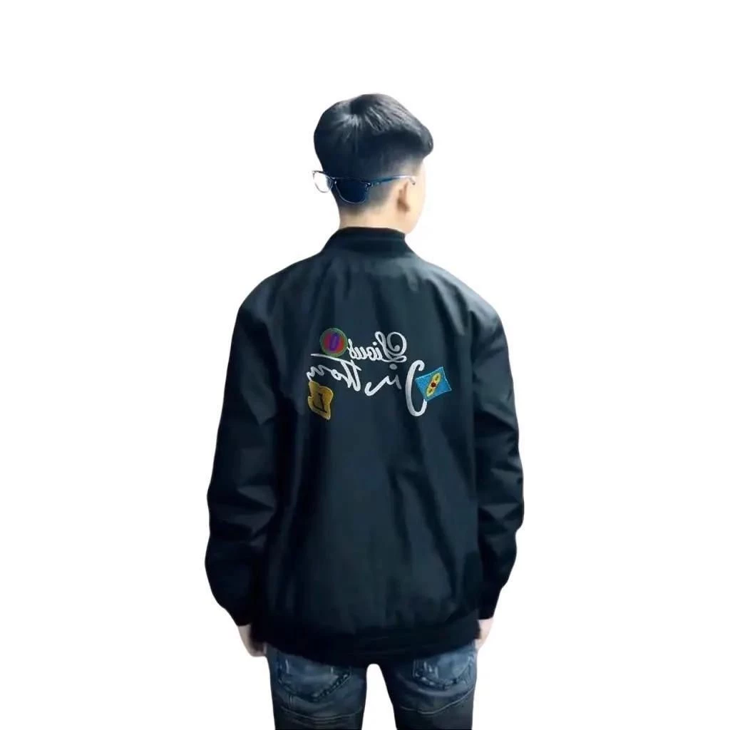 Áo Khoác Bomber Gió Thêu Hoa Sắc Nét 2 Lớp Cho Nam Nữ Chuẩn Đẹp Cao Cấp Top Jacket