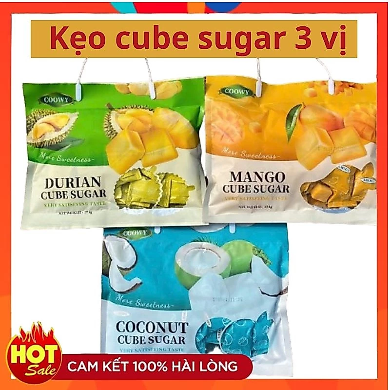 1 Sách 378gr Kẹo Dẻo Trái Cây Cube Sugar Coowy Các Vị Thơm Ngon Bổ Dưỡng