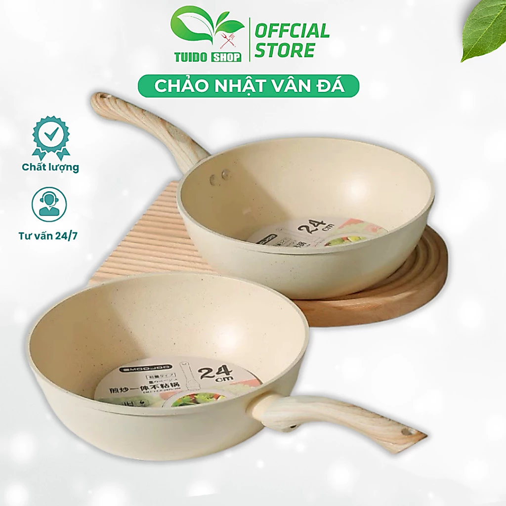 Chảo chống dính vân đá EMOOJOO Chảo sâu lòng đủ size đun mọi loại bếp TUIDO SHOP
