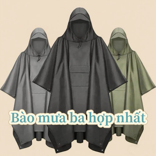 Áo mưa ngoài trời , Vỏ che mưa chống nước 3 trong 1 di động Du lịch đi bộ đường dài