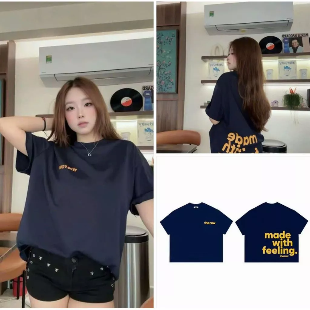 Áo Thun Unisex Nam Nữ in Chữ Feeling Made,Áo Phông Nữ Form Rộng Hai Mặt Chất Cotton Thoáng Mát Mặc Cặp Phong Cách
