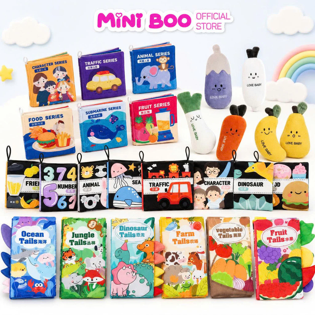 Đồ Chơi Sách Vải Cho Bé Sơ Sinh Vải Mềm Mại An Toàn Cho Bé Yêu Little Boo